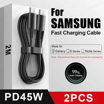 2PCS PD 45W USB C Cable Samsung