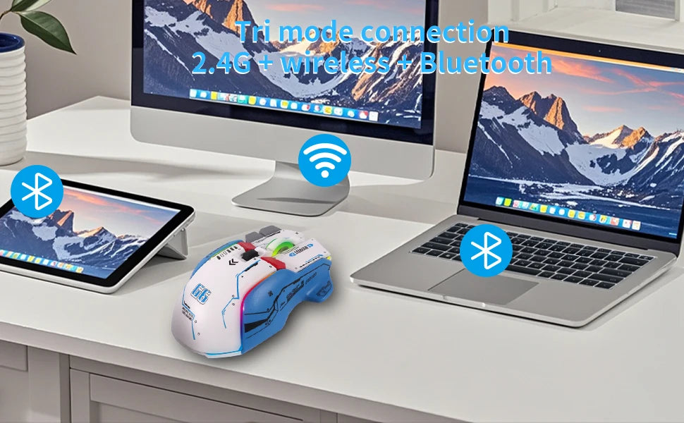 Tri-Mode RGB Rechargeable Wireless Gaming Mouse