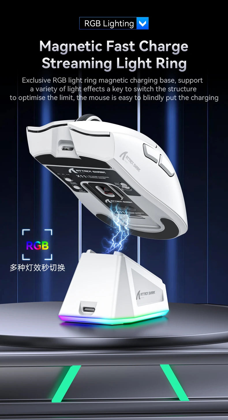 Attack Shark X11 Bluetooth RGB Gaming Mouse