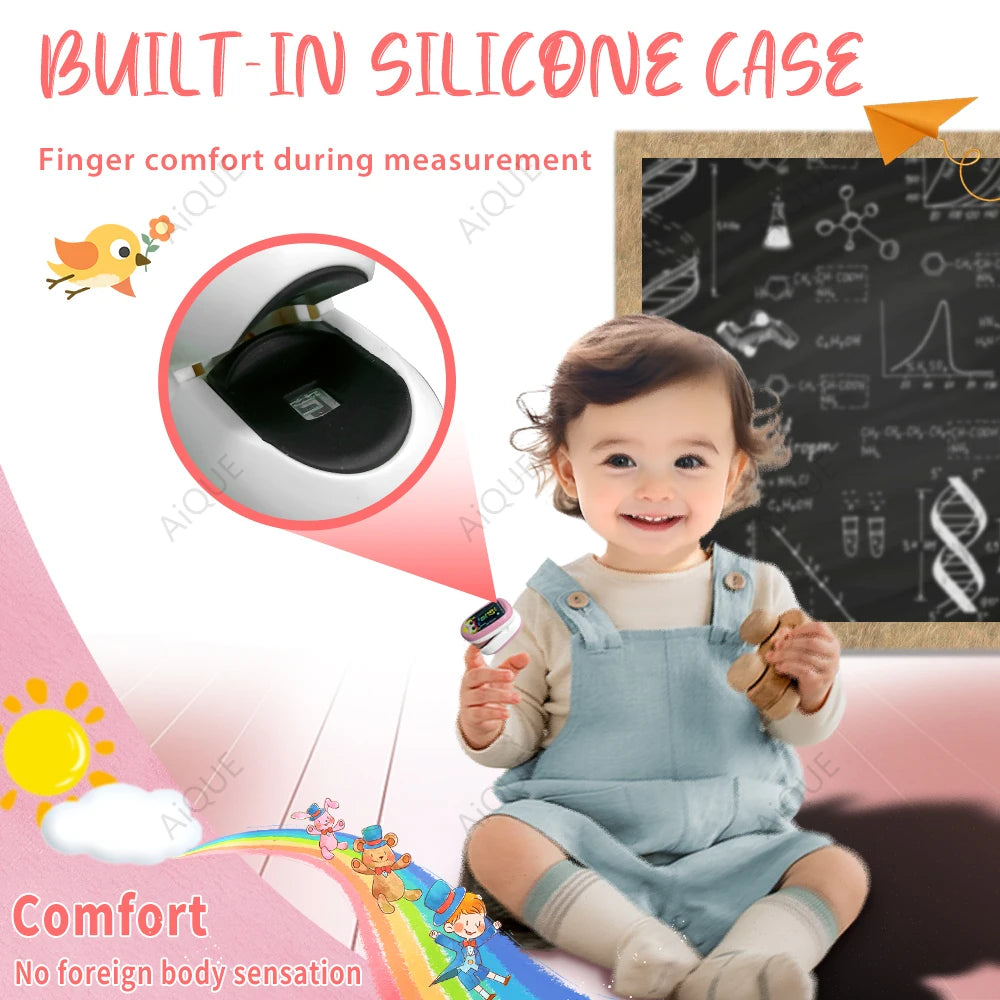 AiQUE Cartoon Finger Pulse Oximeter for Kids