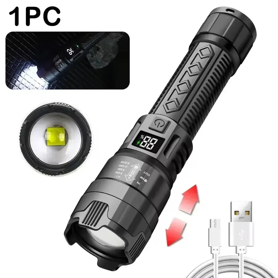 Super Bright USB Rechargeable LED Flashlight