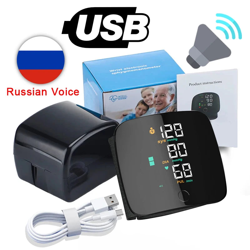 Rechargeable Wrist Blood Pressure Monitor Voice