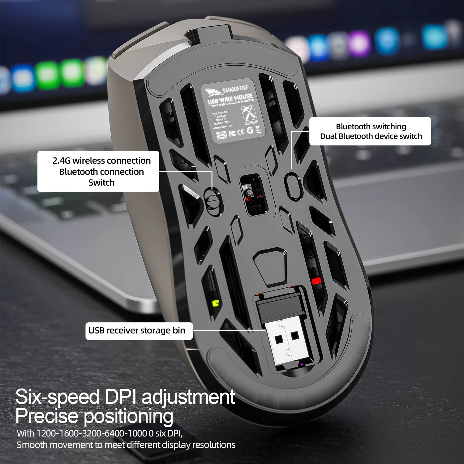 SMAILWOLF RS8 Bluetooth Gaming Mouse Three Mode