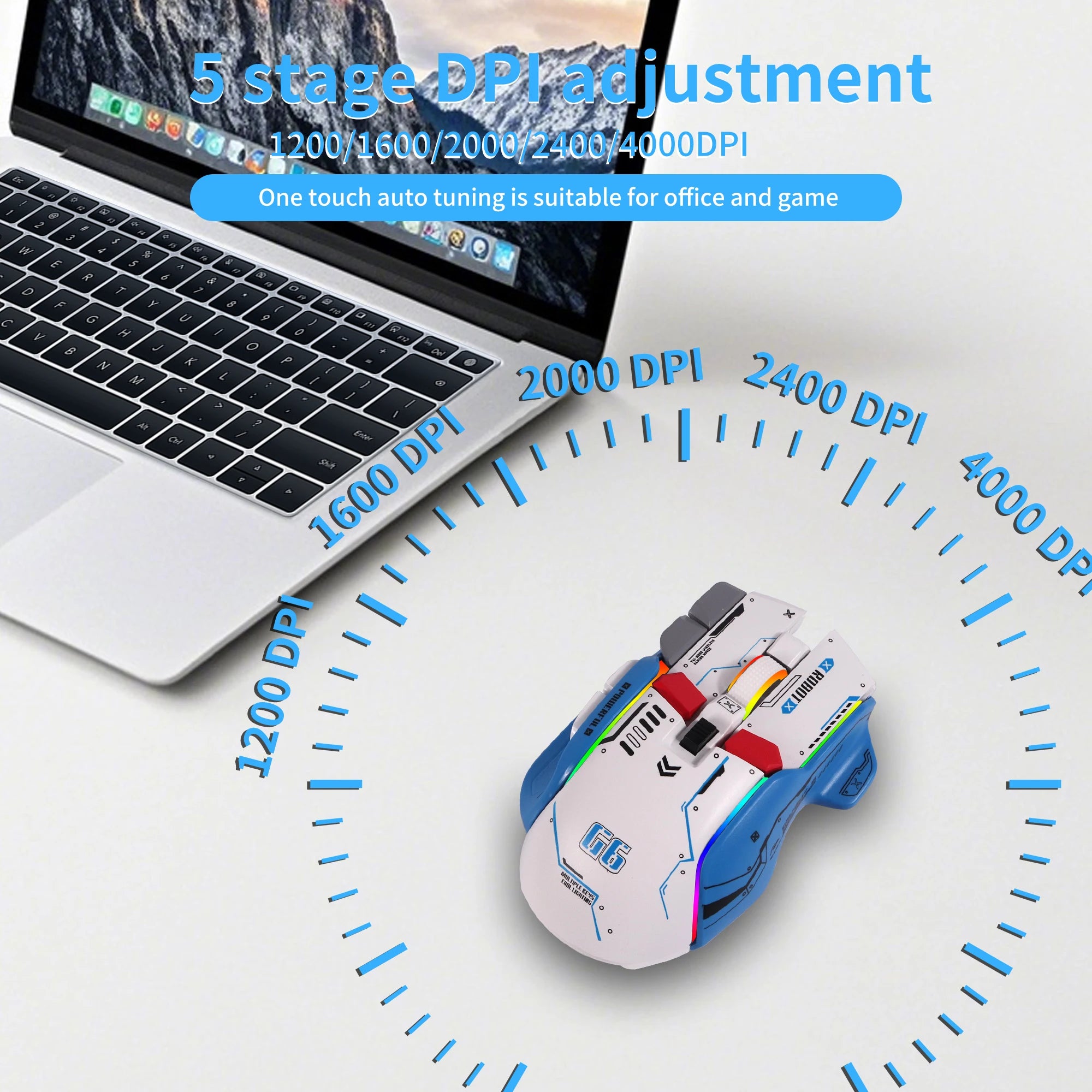 Tri-Mode RGB Rechargeable Wireless Gaming Mouse