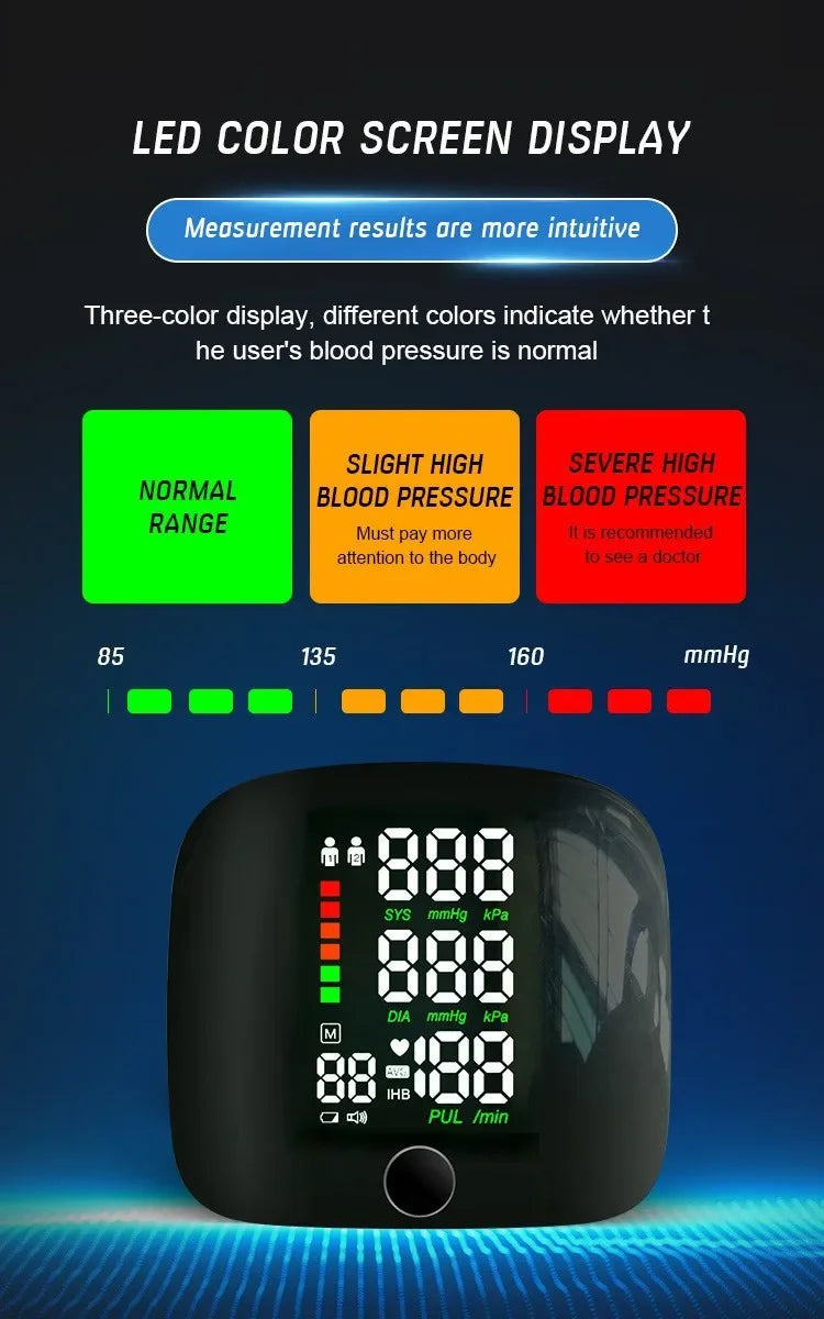 Rechargeable Wrist Blood Pressure Monitor Voice