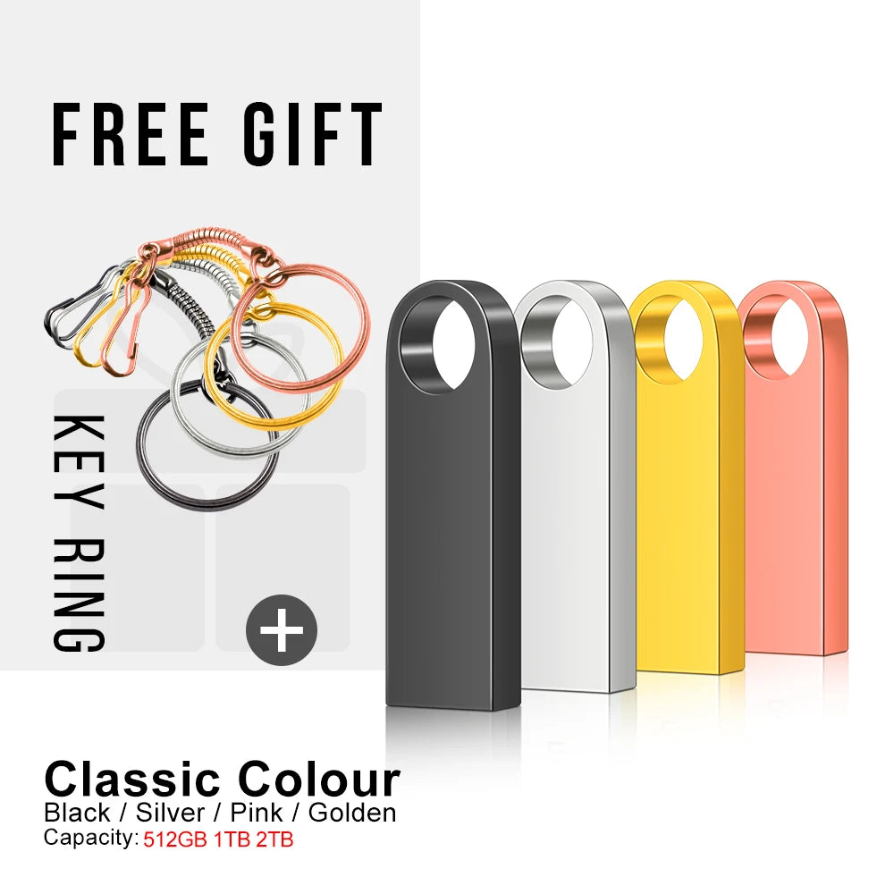 Metal USB Flash Drive 2TB High Speed