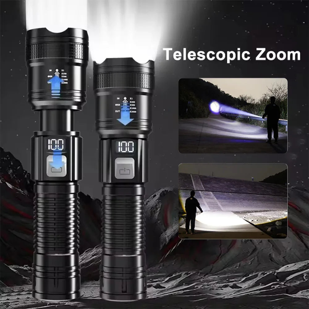 1600000LM Long Range Rechargeable Flashlight Torch