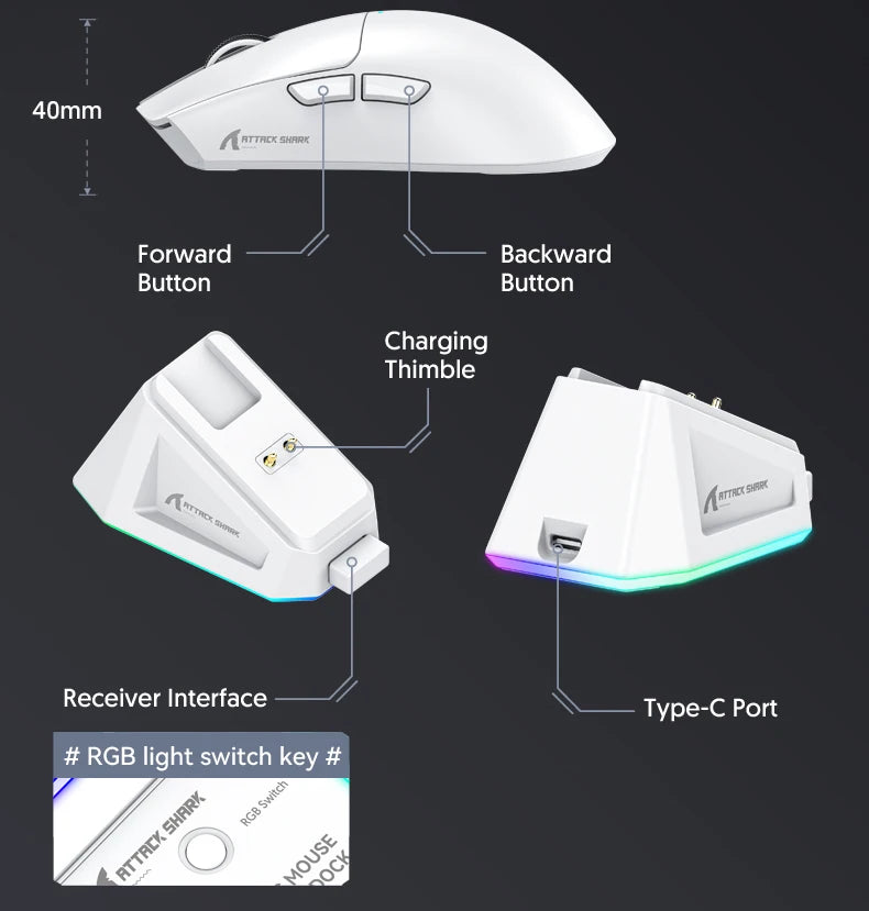 Attack Shark X11 Bluetooth RGB Gaming Mouse