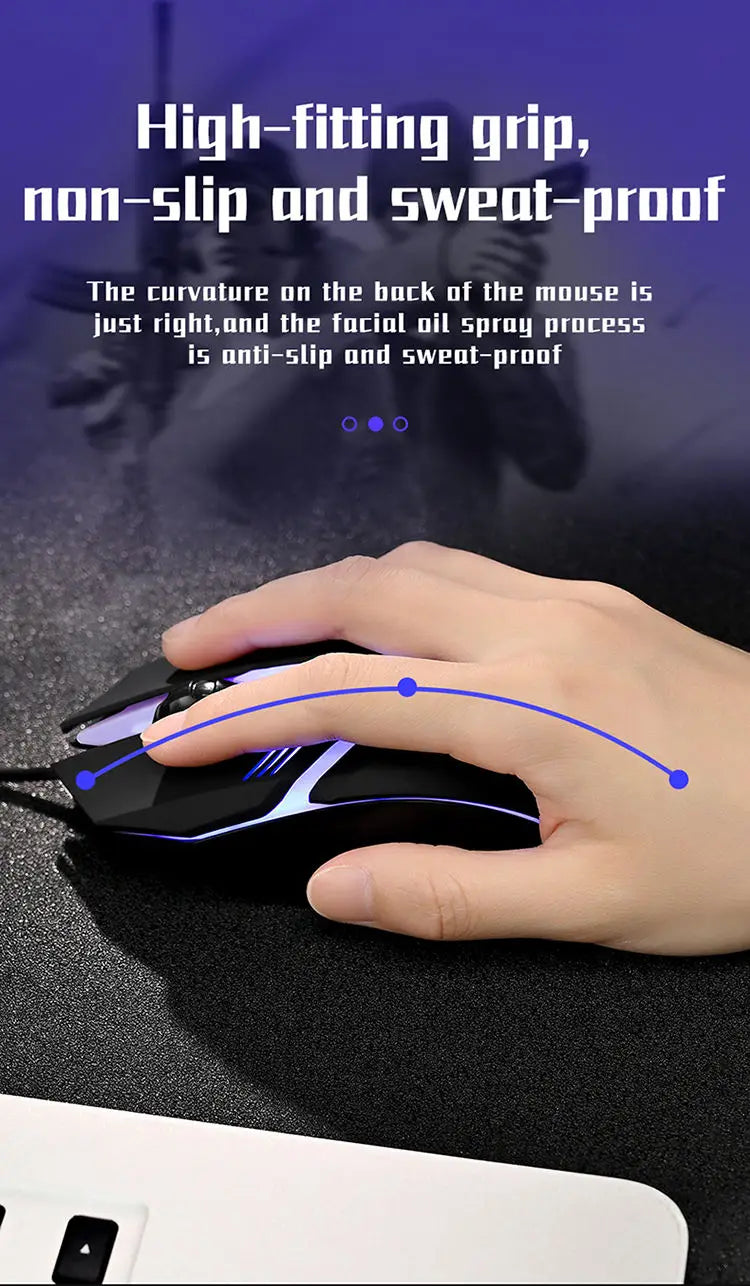 Ergonomic RGB Gaming Mouse USB Wired