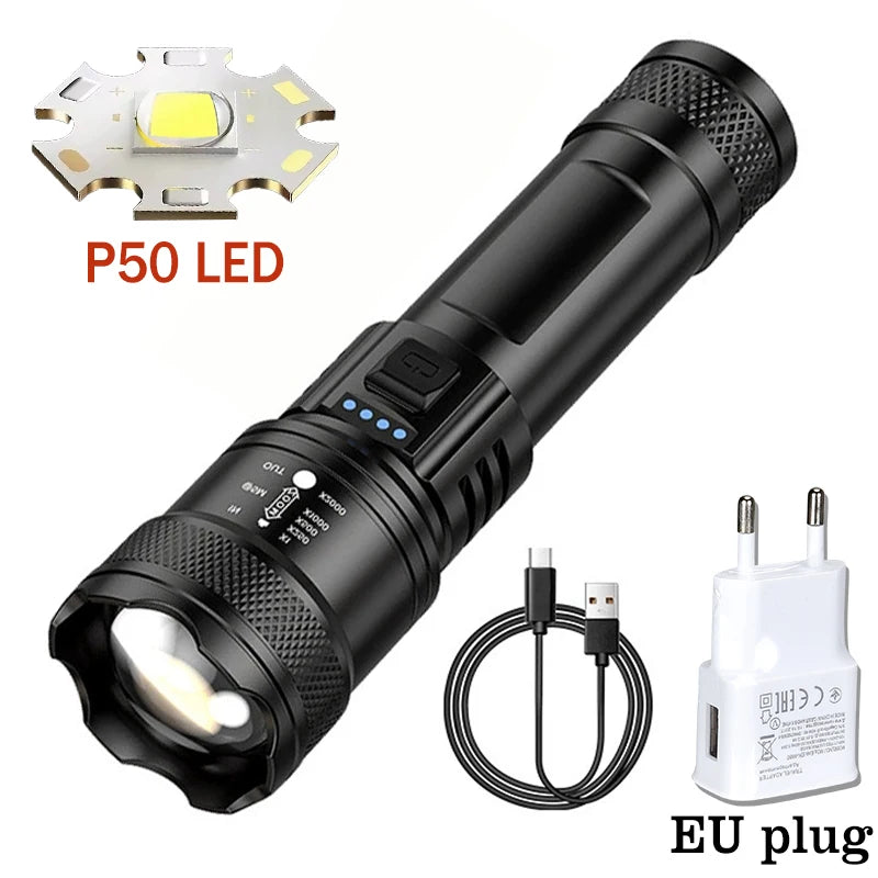 2000LM Tactical LED Flashlight with Display