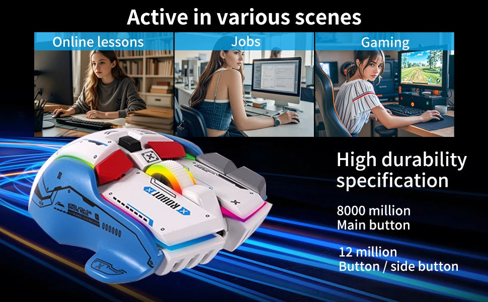 Tri-Mode RGB Rechargeable Wireless Gaming Mouse