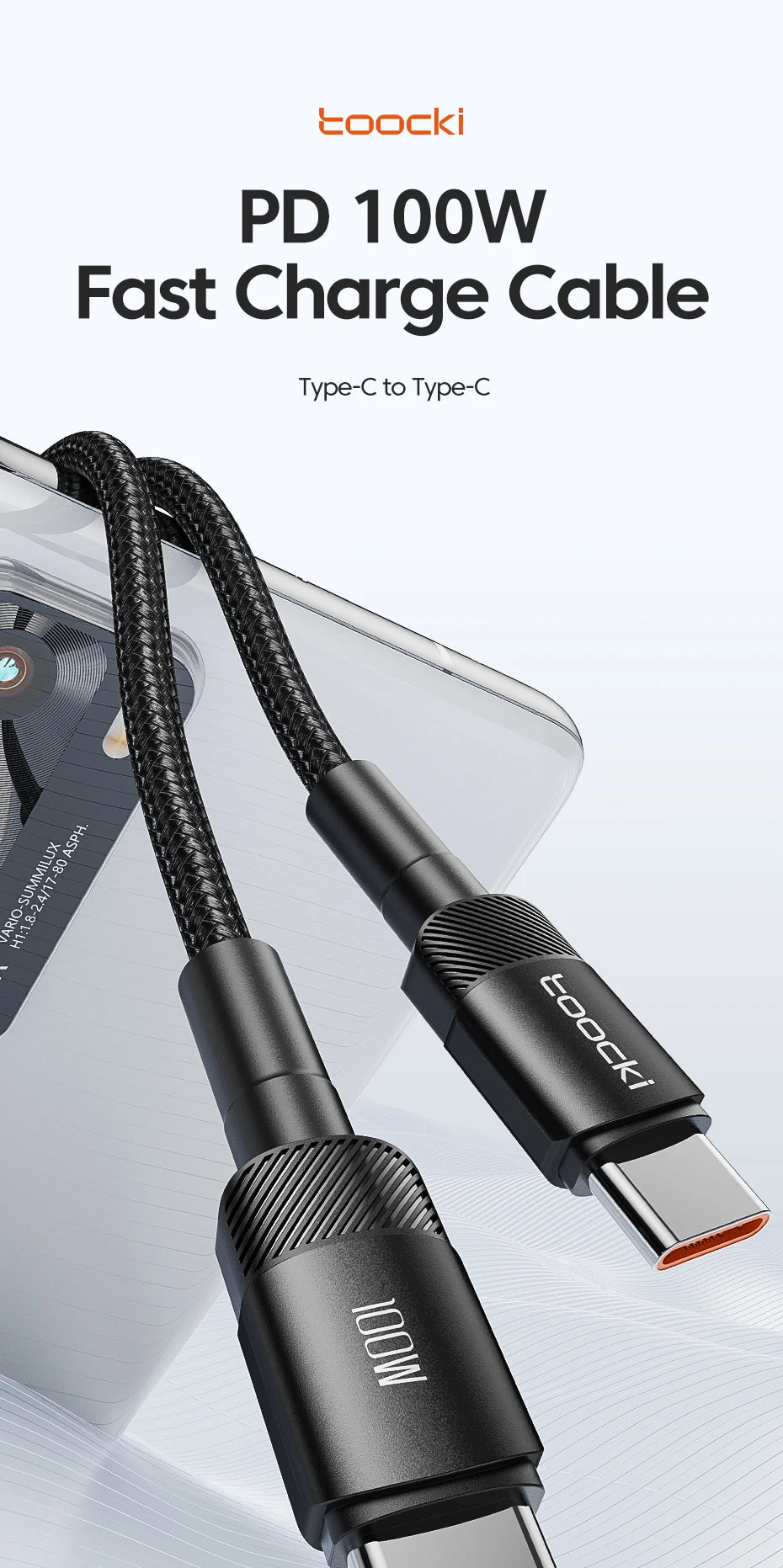 Toocki 100W USB C PD Fast Cable