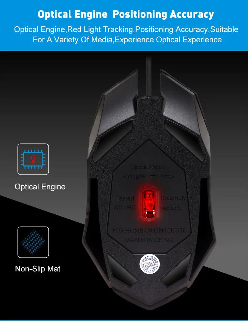 Ergonomic RGB Gaming Mouse USB Wired