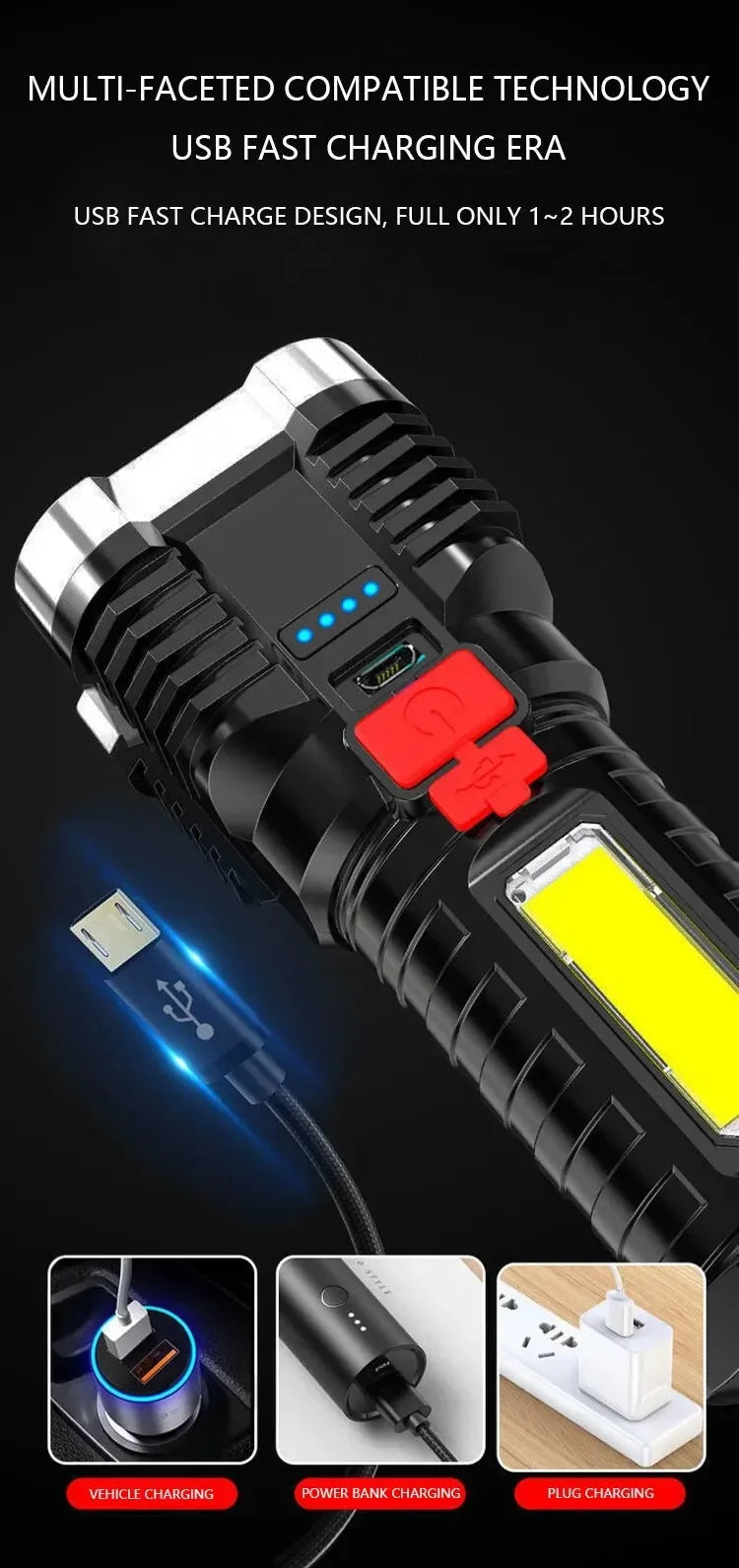 5LED High Power Camping Spotlight Rechargeable