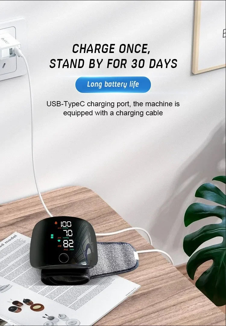 Rechargeable Wrist Blood Pressure Monitor Voice