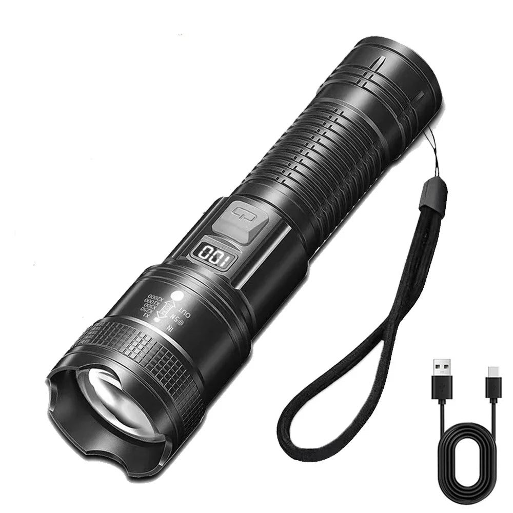 1600000LM Long Range Rechargeable Flashlight Torch
