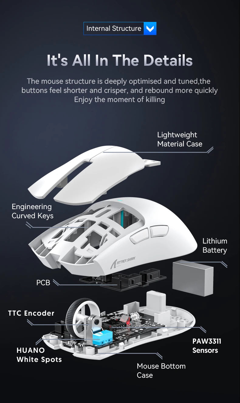 Attack Shark X11 Bluetooth RGB Gaming Mouse
