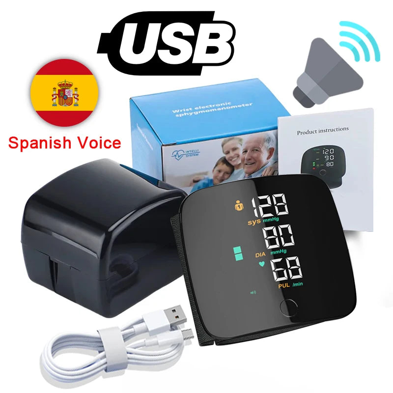 Rechargeable Wrist Blood Pressure Monitor Voice