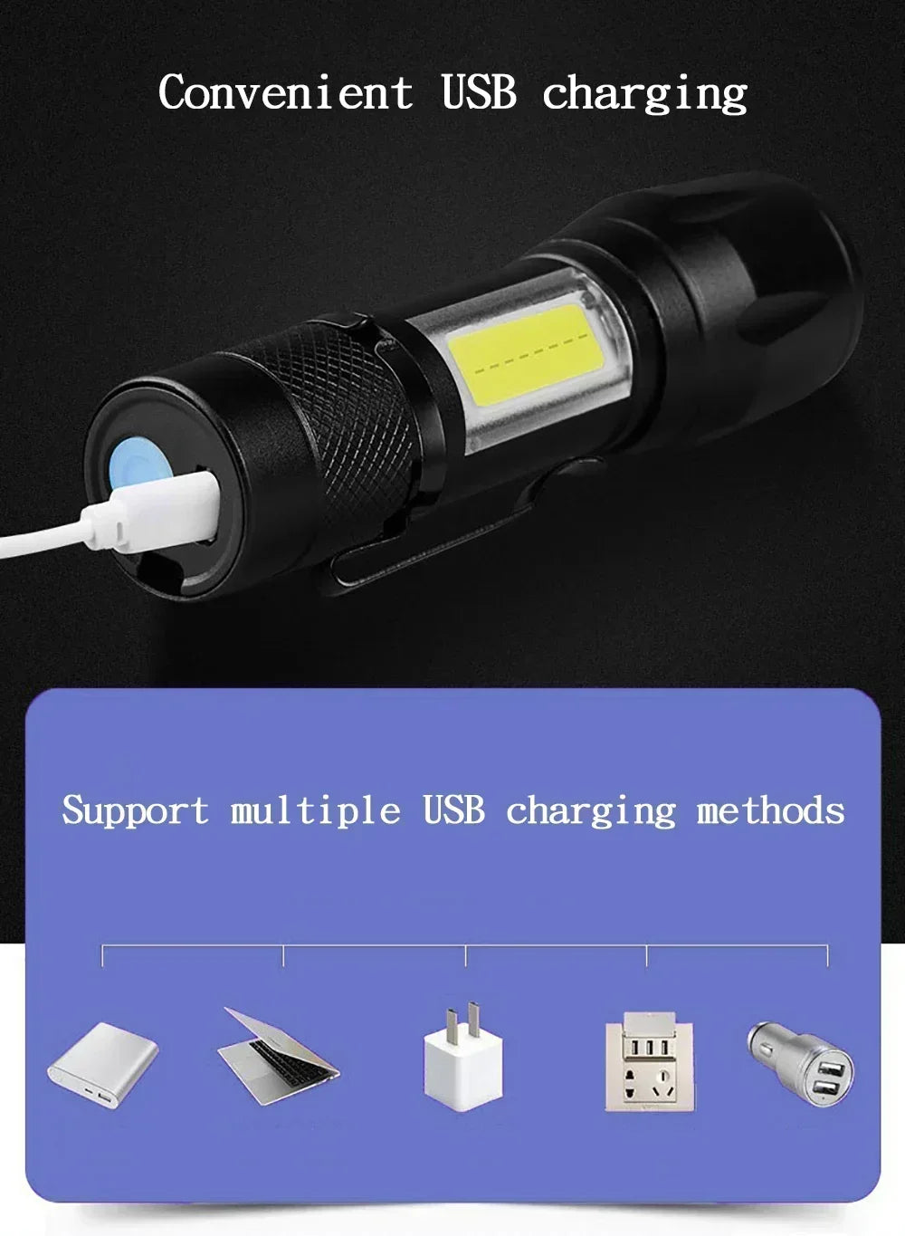 2000LM Tactical LED Flashlight with Display