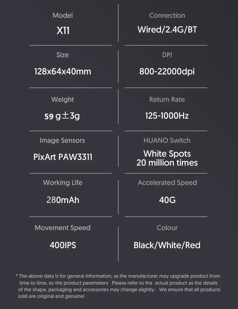 Attack Shark X11 Bluetooth RGB Gaming Mouse