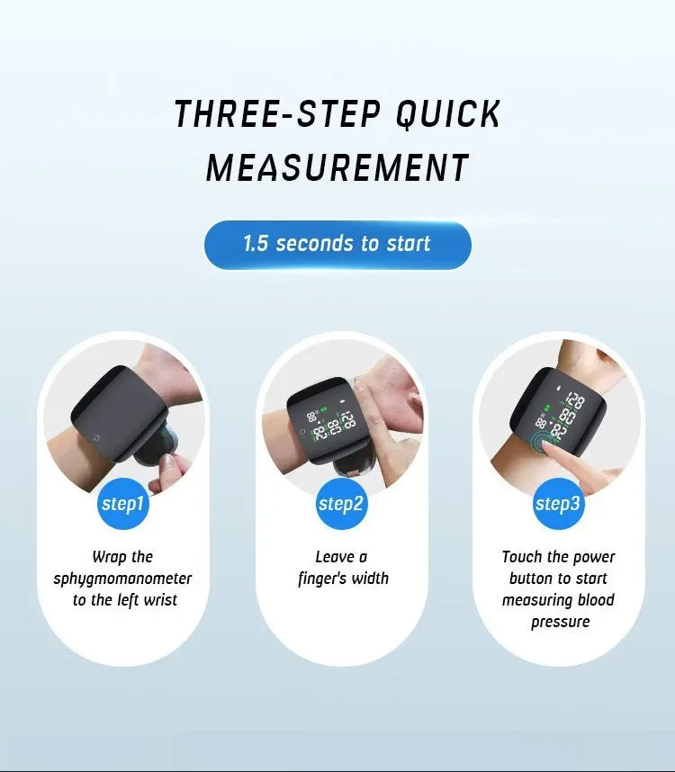Rechargeable Wrist Blood Pressure Monitor Voice