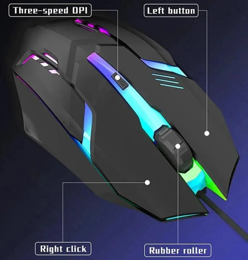 Ergonomic RGB Gaming Mouse USB Wired