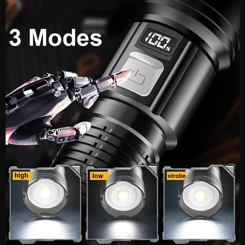 Super Bright USB Rechargeable LED Flashlight