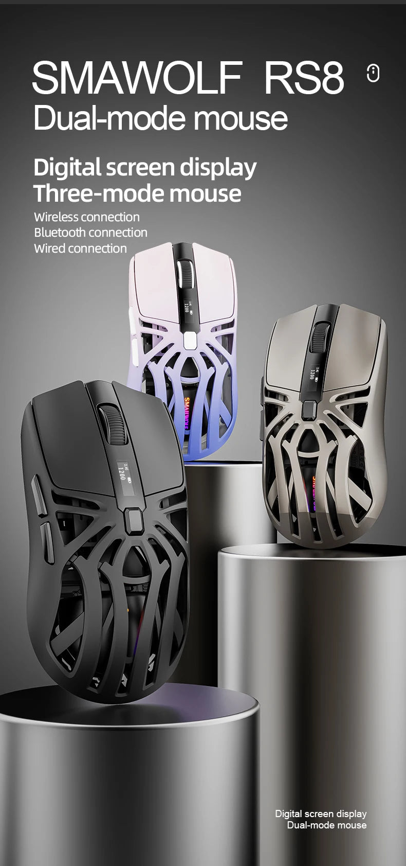 SMAILWOLF RS8 Bluetooth Gaming Mouse Three Mode