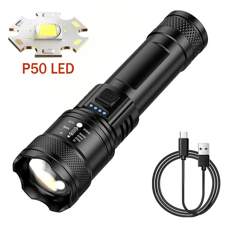 2000LM Tactical LED Flashlight with Display