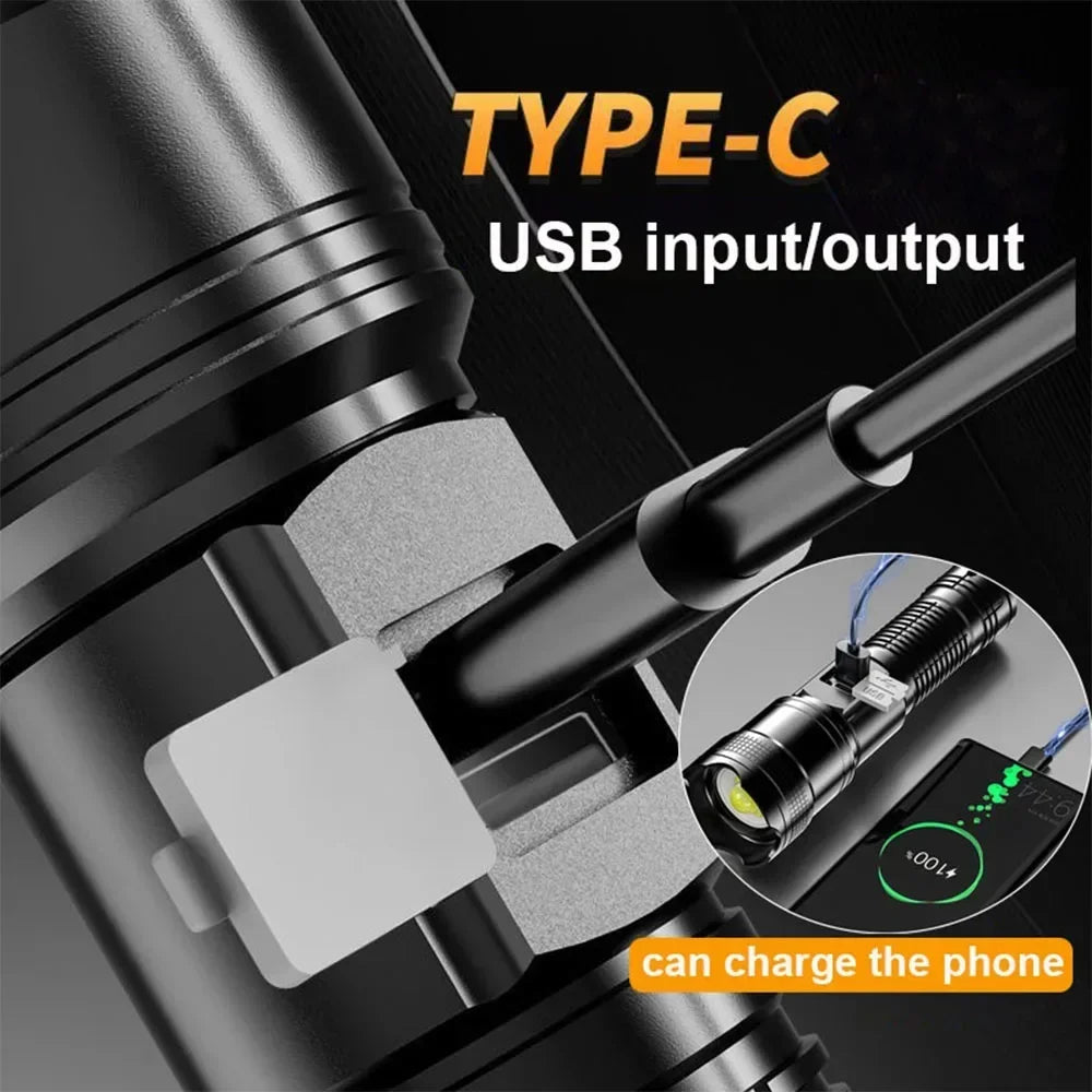 Super Bright USB Rechargeable LED Flashlight