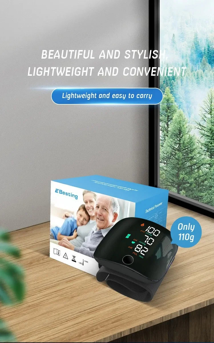 Rechargeable Wrist Blood Pressure Monitor Voice