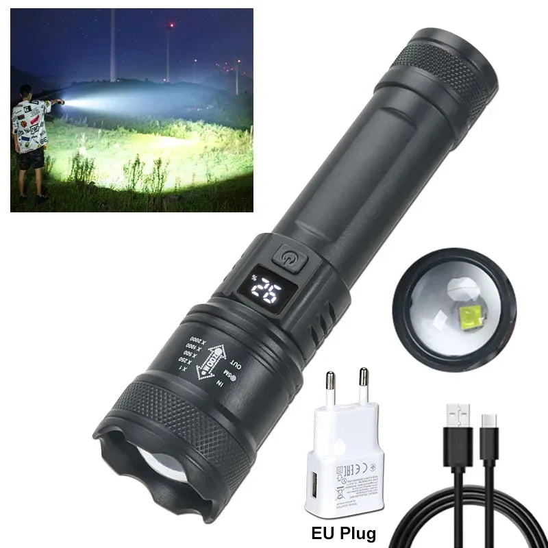 2000LM Tactical LED Flashlight with Display