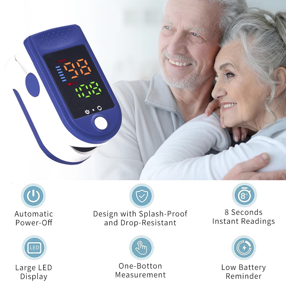 AiQUE Portable Fingertip Oximeter LED Display