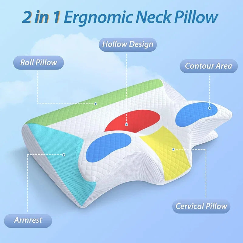 Memory Foam Butterfly Neck Pillow for Sleep