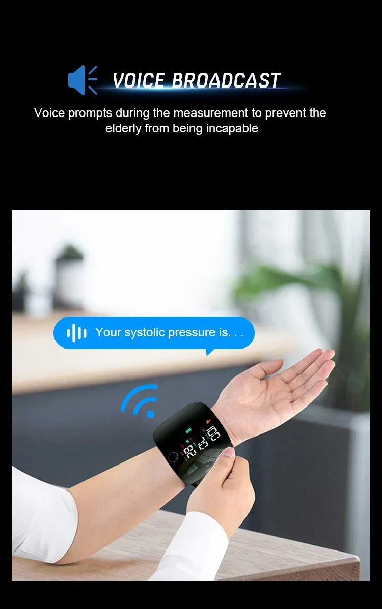 Rechargeable Wrist Blood Pressure Monitor Voice