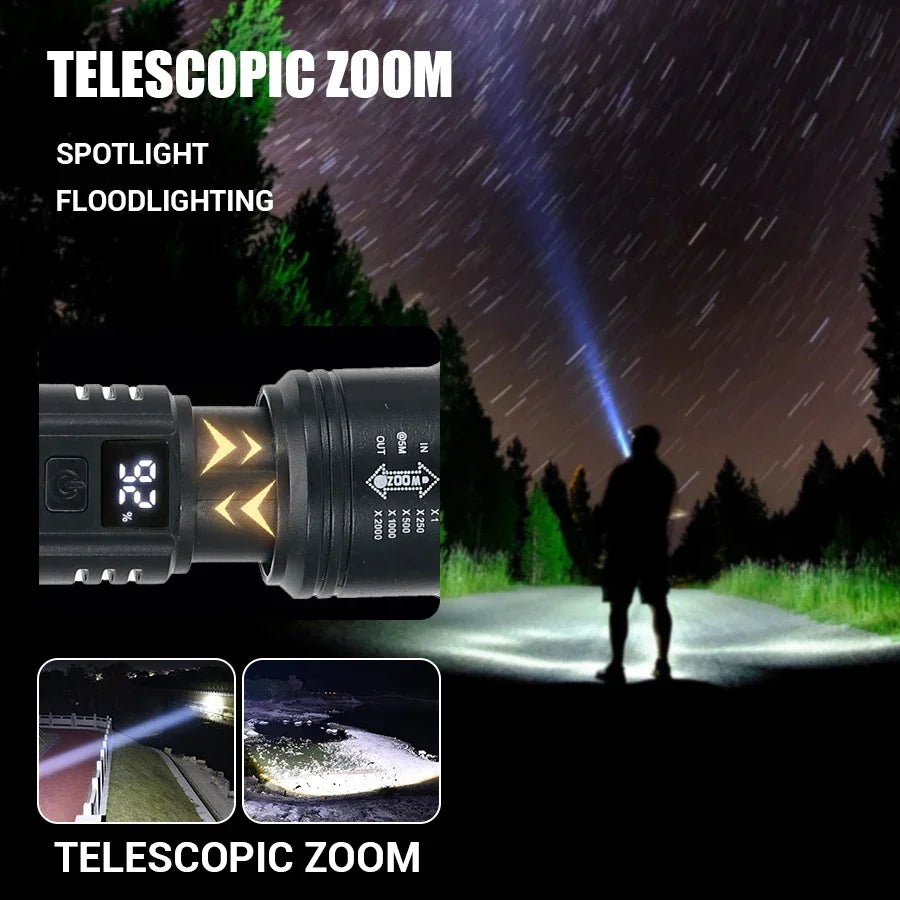 2000LM Tactical LED Flashlight with Display