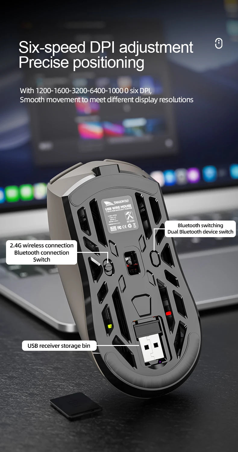 SMAILWOLF RS8 Bluetooth Gaming Mouse Three Mode