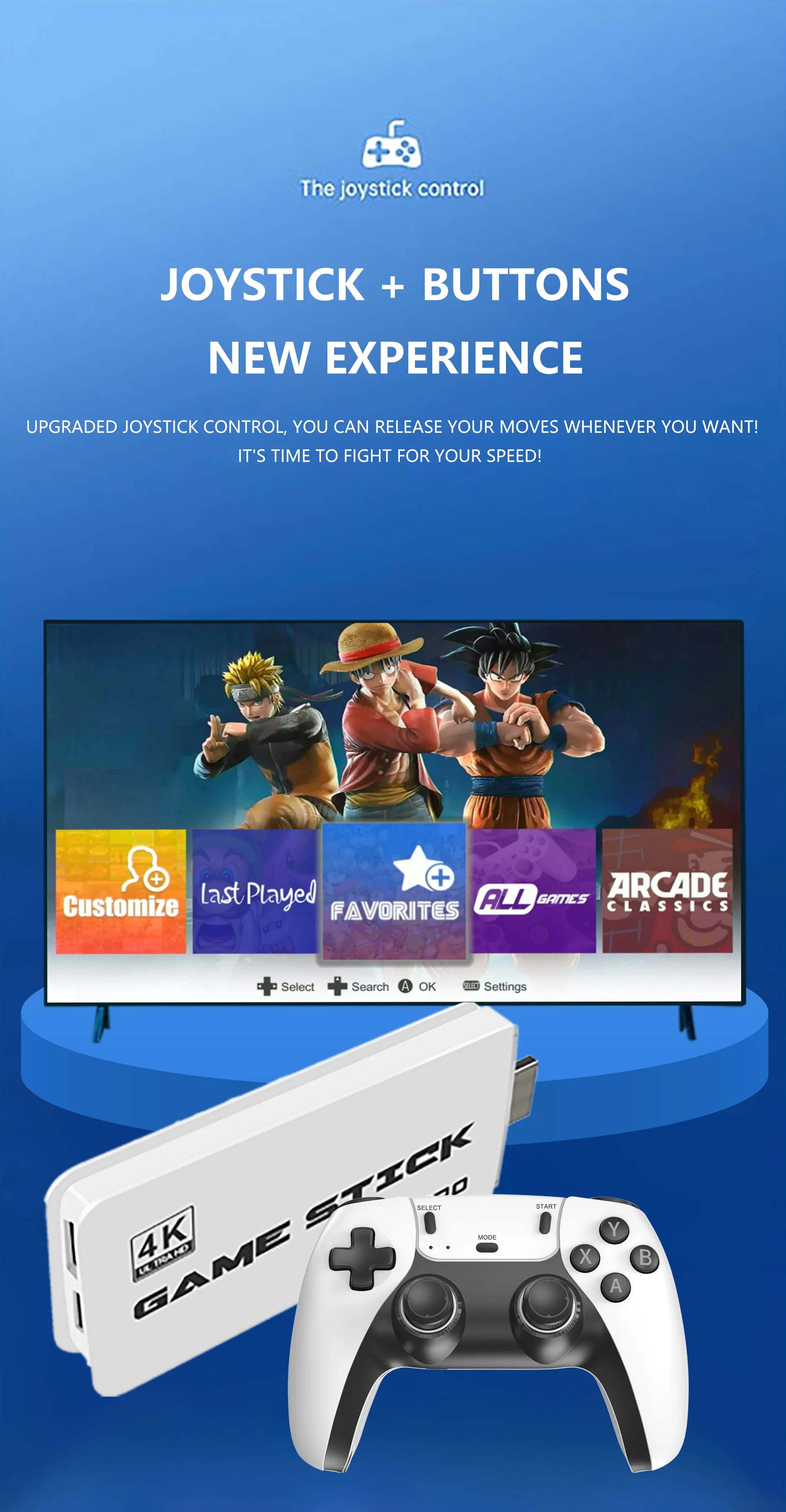 4K TV Game Stick 50000 Retro Games