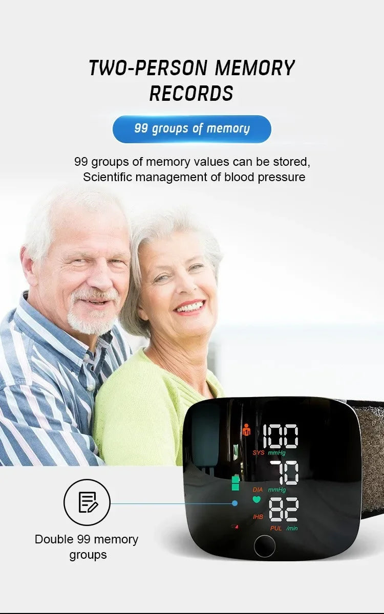 Rechargeable Wrist Blood Pressure Monitor Voice